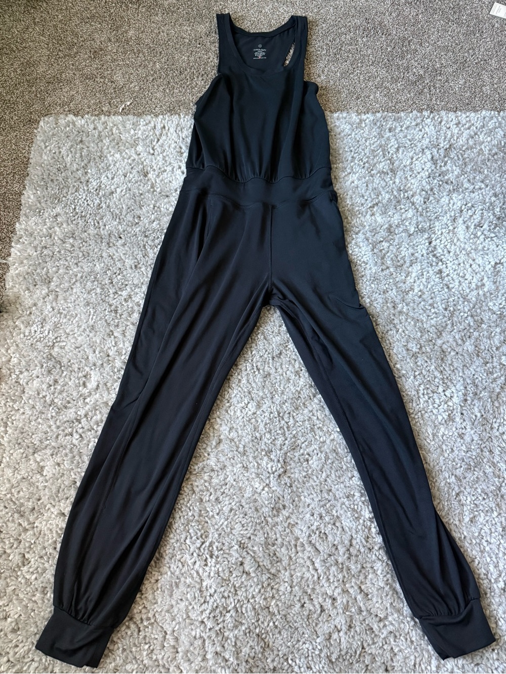 Sweaty Betty Black Sleeveless Tank Jumpsuit with Cuffed Ankles